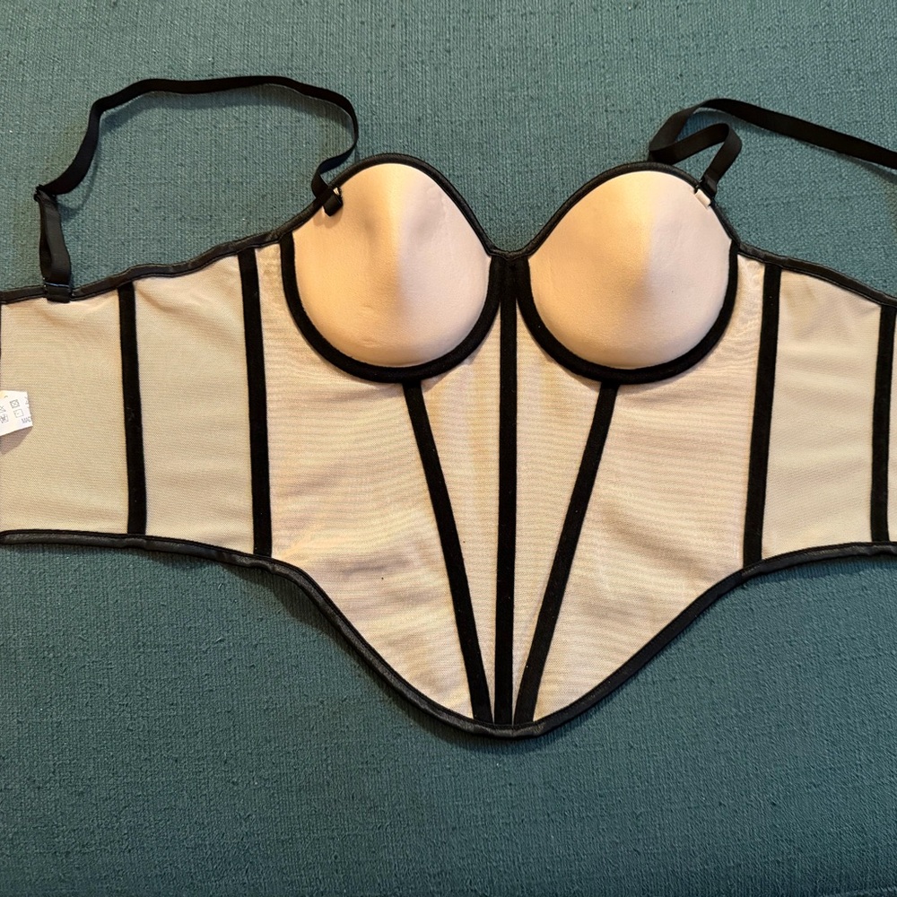 Elegant Black and Cream Bustier